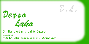 dezso lako business card