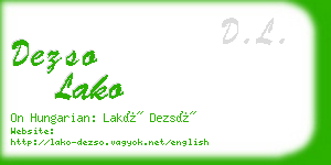 dezso lako business card